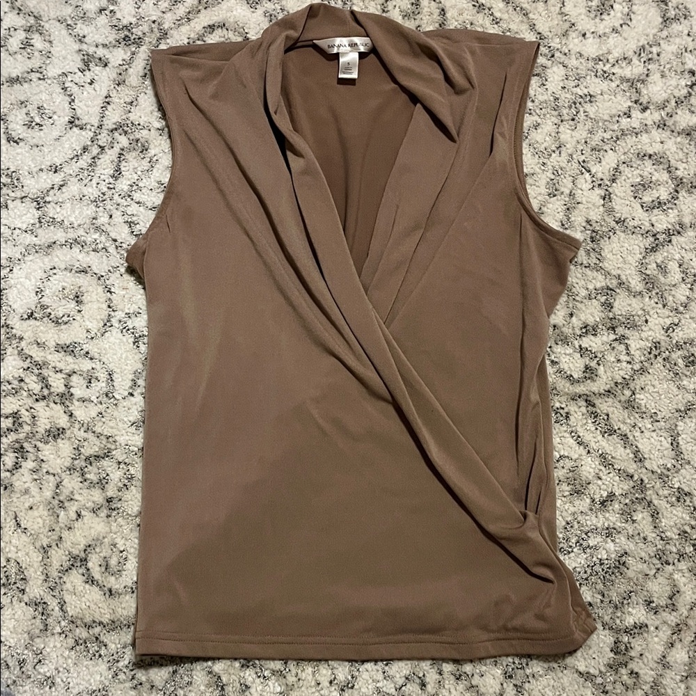 Banana Republic Brown Drape Sleeveless Blouse